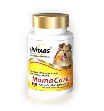 Unitabs МамаКеа витамины с B9 для беременныхкормящих собак для правильного развития потомства 100таб U208 0,18 кг 34643