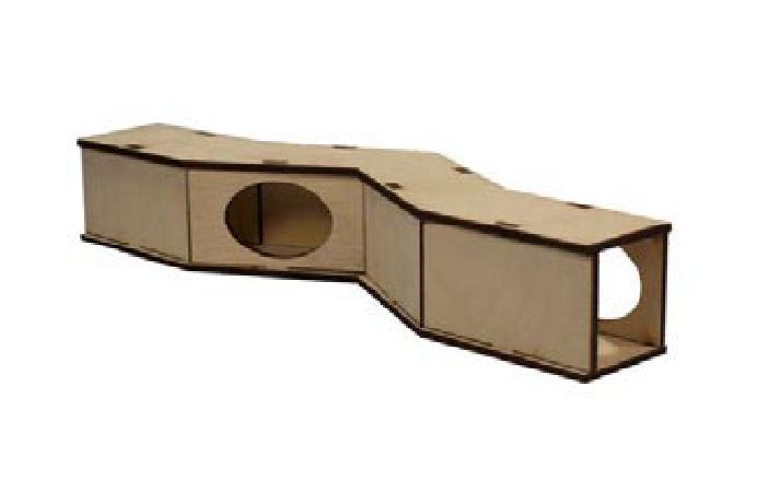 Домик для грызуновТуннель (50х50х300мм), деревянный