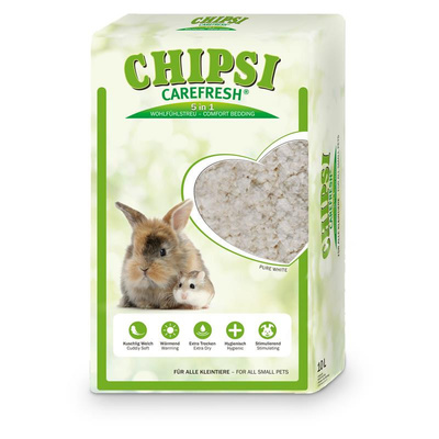 Carefresh Наполнитель подстилка Pure White белый бумажный для мелких домашних животных и птиц 10 л 006100088, 1,1 кг 