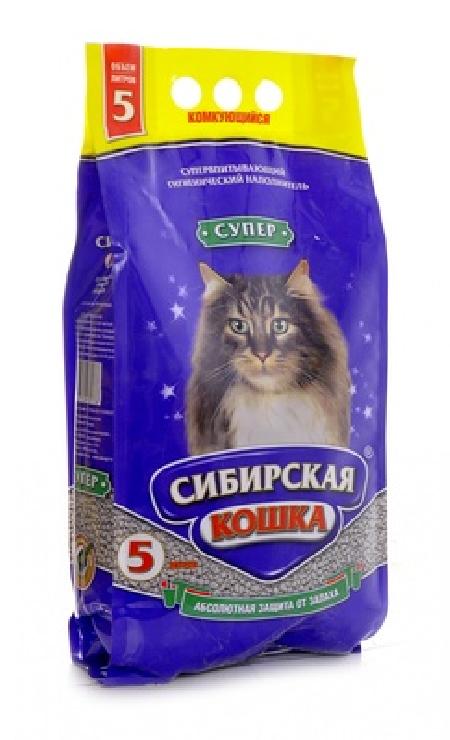 Сибирская кошка Супер Комкующийся наполнитель (крупные гранулы), 20л, 20 кг 