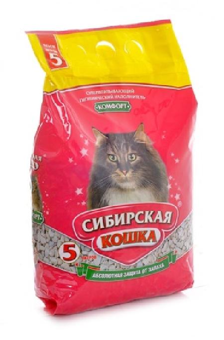 Сибирская кошка Комфорт: Впитывающий наполнитель, 5л, 2,6 кг 