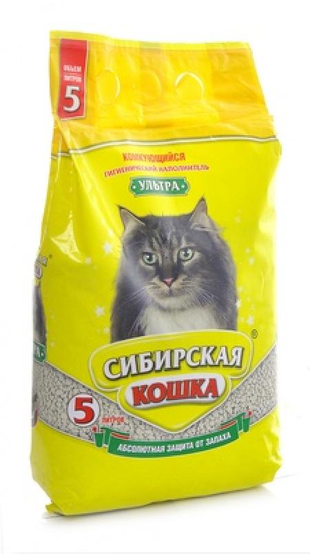 Сибирская кошка Ультра Комкующийся наполнитель (вулканическая глина), 7л, 5,000 кг