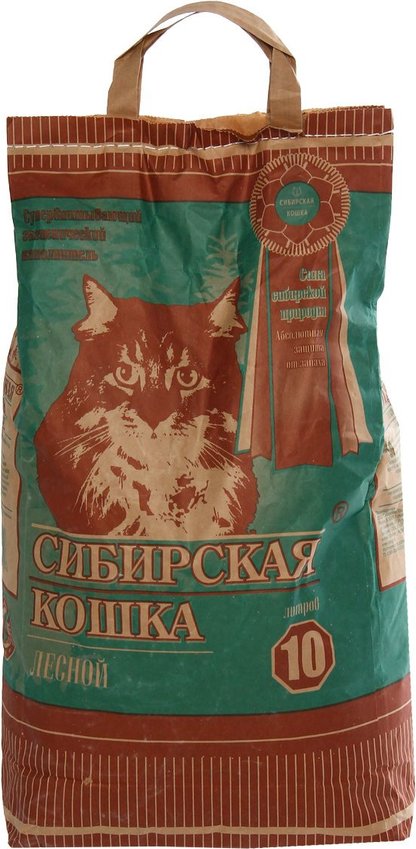 Сибирская кошка Лесной Древесный наполнитель, 20л, 12 кг 