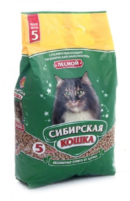 Сибирская кошка Лесной Древесный наполнитель 5л 3,100 кг 26278