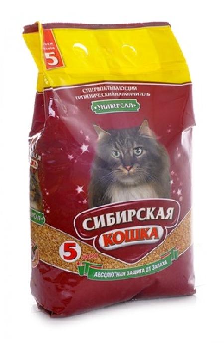 Сибирская кошка Универсал: Впитывающий наполнитель (цеолит), 5л, 2,700 кг