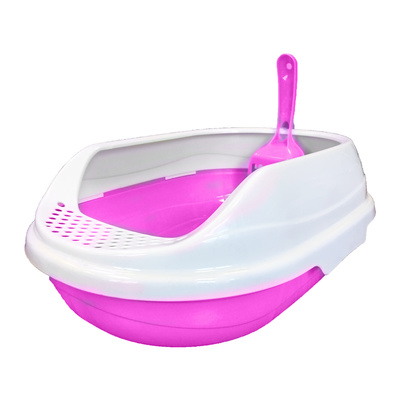 Homecat Туалет розовый малый овальный в комплекте с совком (43х31х16) 65111, 0,200 кг