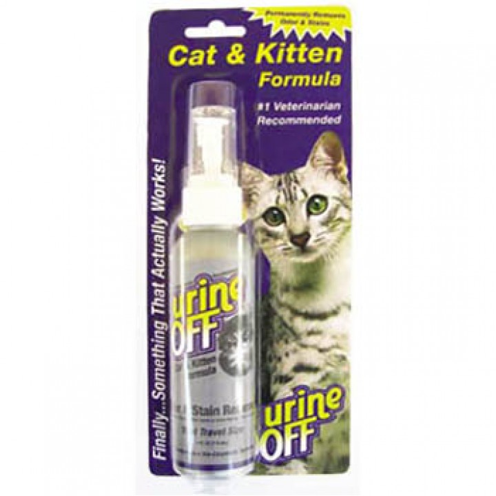 UO01389 Средство Юрин Офф, для уничтожения пятен и запахов от кошек и котят (спрей в блистере),  UO Odor and Stain Remover, Cat & Kitten, 118 ml (PT4019), UO01389