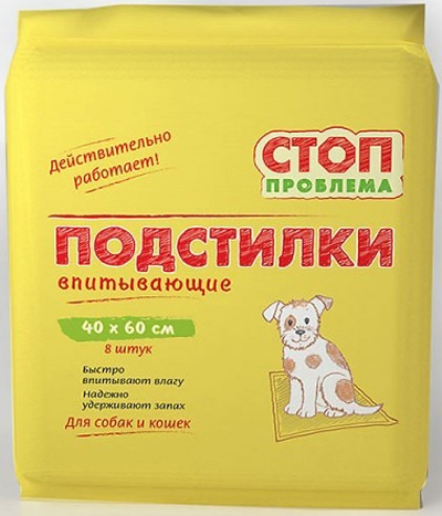 Экопром S204 СТОП проблема Подстилки впитывающие для собак и кошек 40*60*8шт