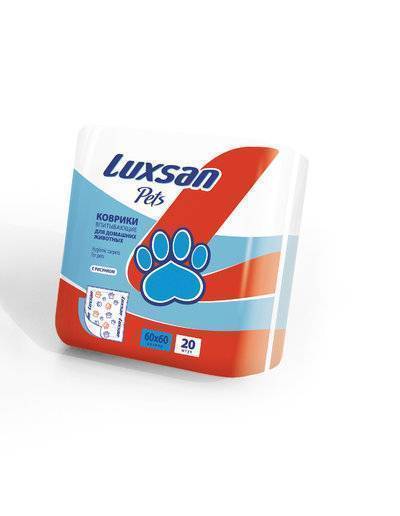 Luxsan Пеленки для животных 60*60см,20шт. (100проц. целлюлоза)  1,100 кг 17513
