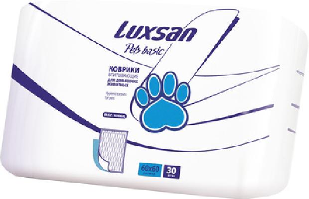 Luxsan Пеленки для животных 60*60см,30шт. (100проц. целлюлоза)  1,640 кг 17631