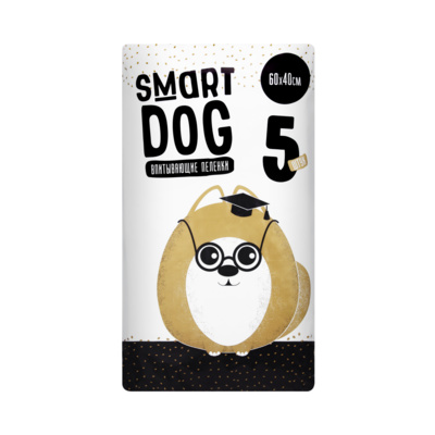 Smart Dog пелёнки Впитывающие пеленки для собак 60*40 5 шт 13не23 0,100 кг 19649
