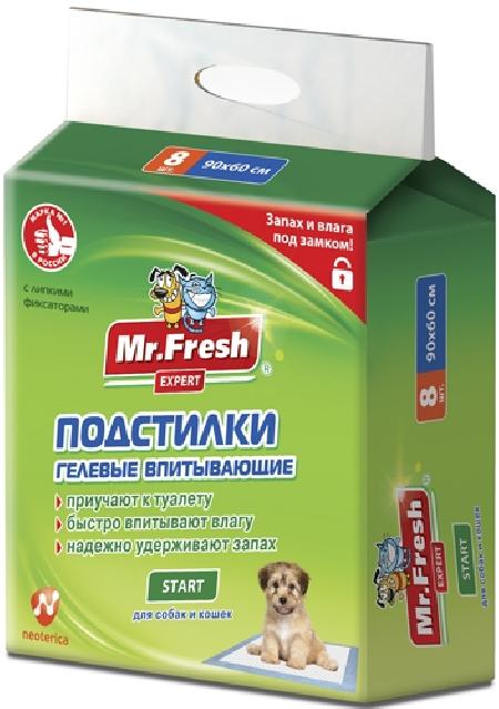 Mr.Fresh Подстилка-пеленка для кошек и собак Expert  Start впитывающая 90 см*60 см 8 шт. F506 0,500 кг 55866