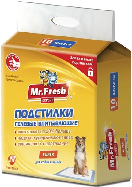 Mr.Fresh Подстилка-пеленка для кошек и собак Expert  Super, впитывающая, 40 см*60 см, 10 см шт. F507, 0,4 кг, 55867