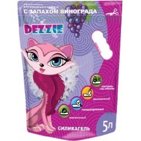 [278.5639004] Наполнитель DEZZIE силикагелевый для кошачьего туалета, с запахом винограда, 5л