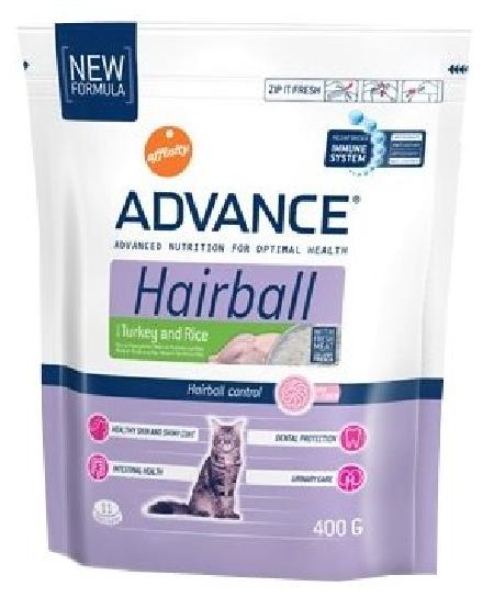 Advance (снят с производства) Для вывода шерсти у кошек: индейка и рис (Hairball) 922213, 0,4 кг, 20722