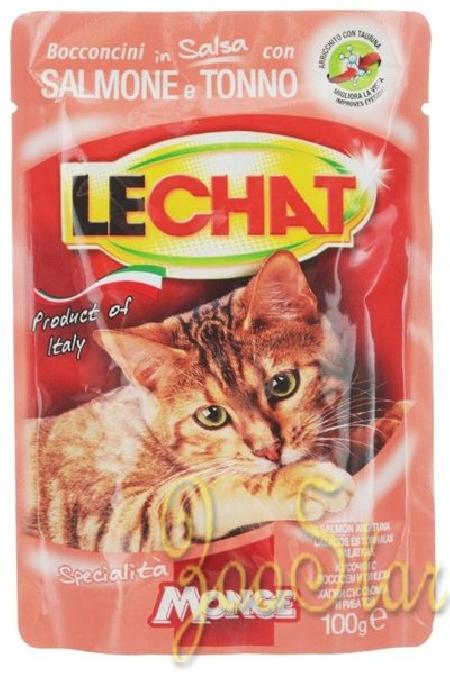 Lechat Pouch паучи для кошек тунец/лосось 100г, 70001380