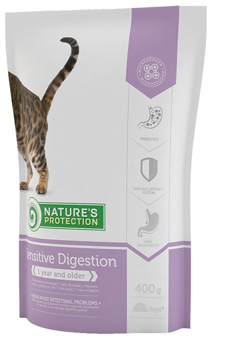 Nature’s Protection влажный корм для взрослых кошек, чувствительное пищеварение, индейка и ягненок 400 гр