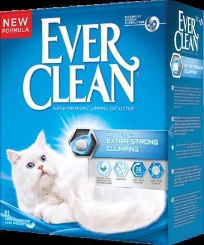 Ever Clean Комкующийся наполнитель без аромата (Extra Strength  Unscented) - синяя полоса 007/440065, 6,000 кг