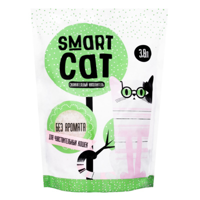 Smart Cat наполнитель Силикагелевый наполнитель для чувствительных кошек (без аромата), 16л, 7,000 кг