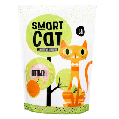 Smart Cat наполнитель Силикагелевый наполнитель с ароматом апельсина, 3,8л 01им22, 1,66 кг 
