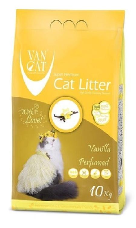 Van Cat Комкующийся наполнитель без пыли с ароматом Ванили, пакет (Vanilla)  | Vanilla, 5 кг 