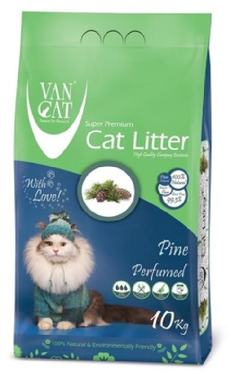 Van Cat Комкующийся наполнитель без пыли с ароматом Соснового леса пакет (Pine) 10 кг 20661
