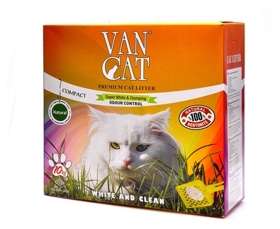 Van Cat Комкующийся наполнитель 100% Натуральный, без пыли, коробка (Natural), 10,000 кг