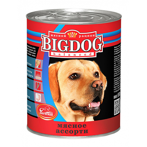 Зоогурман Консервы для собак BIG DOG  Мясное ассорти (1192) 0,850 кг 18947
