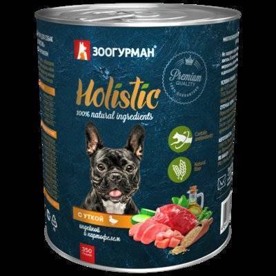 Зоогурман Консервы для собак Holistic с уткой, индейкой и картофелем 6746, 0,35 кг, 42216