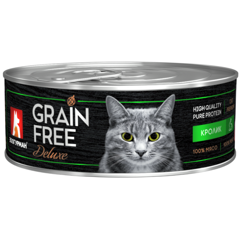 Зоогурман Консервы для кошек GRAIN FREE со вкусом кролика 6791, 0,100 кг