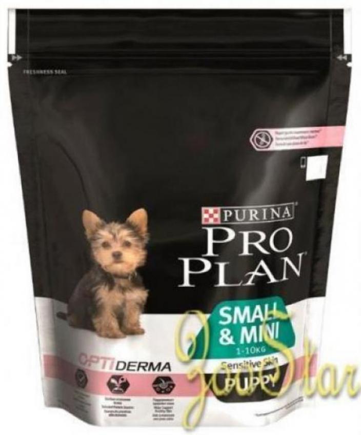 Purina Pro Plan Для щенков малых и карликовых пород с чувствительной кожей: лосось и рис (Small&Mini Puppy), 100 гр, 0,1 кг