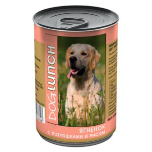 Дог Ланч кон.для собак Ягненок с потрошками и рисом 410г, 2700100614