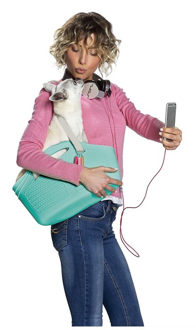 BAMA PET сумка-переноска для собак мини-пород и кошек MIA 40x15x24hсм, аквамарин