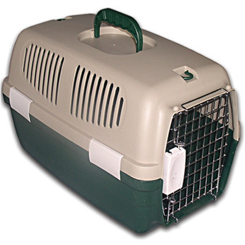 Triol Пластиковая для животных переноска для кошек пластик зеленый 48x29x28 см