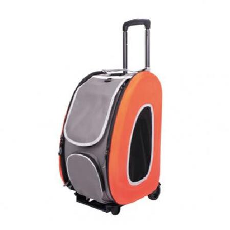 Ibiyaya ВИА Складная сумка-тележка 3 в 1 для собак до 8 кг (сумка рюкзак тележка) оранжевая 340924 3,200 кг 41154