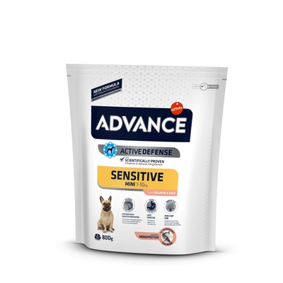 Advance Для собак малых пород с чувствительным пищеварением: лосось и рис (Mini Sensitive) 921515 | Mini Sensitive 3 кг 46481