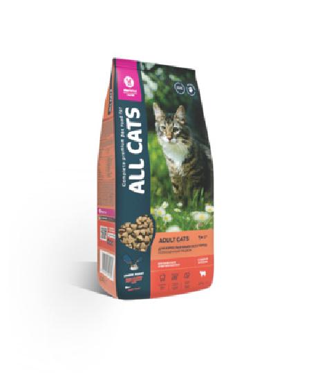 All Cats Сухой корм для взрослых кошек с говядиной и овощами 42 AL 918 2,400 кг 52807