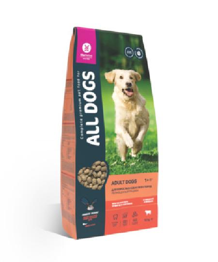 All Dogs Корм сухой  для взрослых собак с говядиной и овощами 54 AL 928, 20 кг, 52809