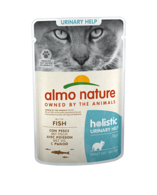 Almo Nature консервы Акция сроки Паучи с рыбой для профилактики мочекаменной болезни у кошек (Holistic - Urinary help - with Fish) 5296, 0,07 кг 