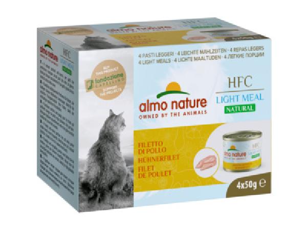 Almo Nature консервы Набор 4 шт. по 50 г. Низкокалорийные консервы для кошек Куриное Филе (Natural Light Meal - Chicken Fillet) 553MEGA 553MEGA 0,200 кг 52037, 20800100635