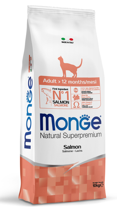 Monge Cat Monoprotein корм для взрослых кошек всех пород, лосось 10 кг, 22900100635