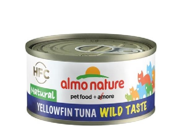 Almo Nature ВИА Консервы для кошек Желтохвостный тунец, 75% мяса (HFC WILD TASTE NATURAL CATS YELLOWFIN TUNA) 5320H, 0,070 кг, 20839