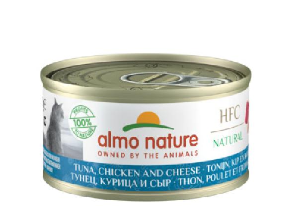 Almo Nature консервы Консервы для Кошек с Тунцом Курицей и Сыром (HFC - Natural - Tuna Chicken and Cheese) 9080H 0,070 кг 24173