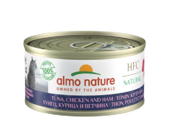 Almo Nature консервы Консервы для Кошек Тунец курица и ветчина (HFC - Natural - Tuna Chicken and Ham) 9081H 0,070 кг 20789