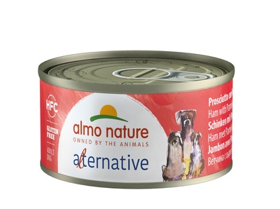Almo Nature Alternative ВИА Консервы для собак Ветчина и пармезан, 55% мяса (HFC ALMO NATURE ALTERNATIVE DOGS HAM AND PARMESAN) 5463, 0,070 кг, 48550