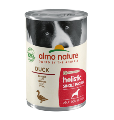 Almo Nature консервы Консервы для собак с чувствительным пищевариением (монобелковый рацион) с уткой (Holistic - Monoprotein - Duck) 195 0,4 кг 37601, 8600100636