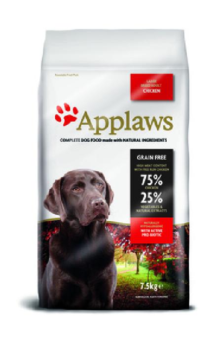 Applaws Беззерновой для Собак крупных пород КурицаОвощи: 7525проц. (Dry Dog Chicken Large Breed Adult), 7,5 кг 