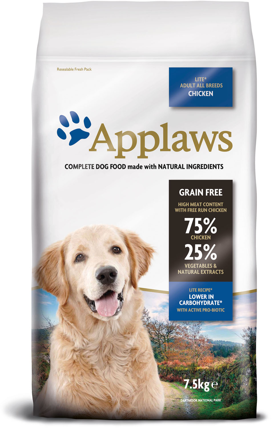 Applaws корм для взрослых собак всех пород, беззерновой, курица и овощи 7,5 кг