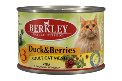 Berkley Консервы для кошек утка с лесными ягодами , 0,200 кг