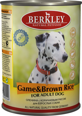 Berkley Консервы для собак с олениной и коричневым рисом (Adult Game&Brown Rice), 0,400 кг